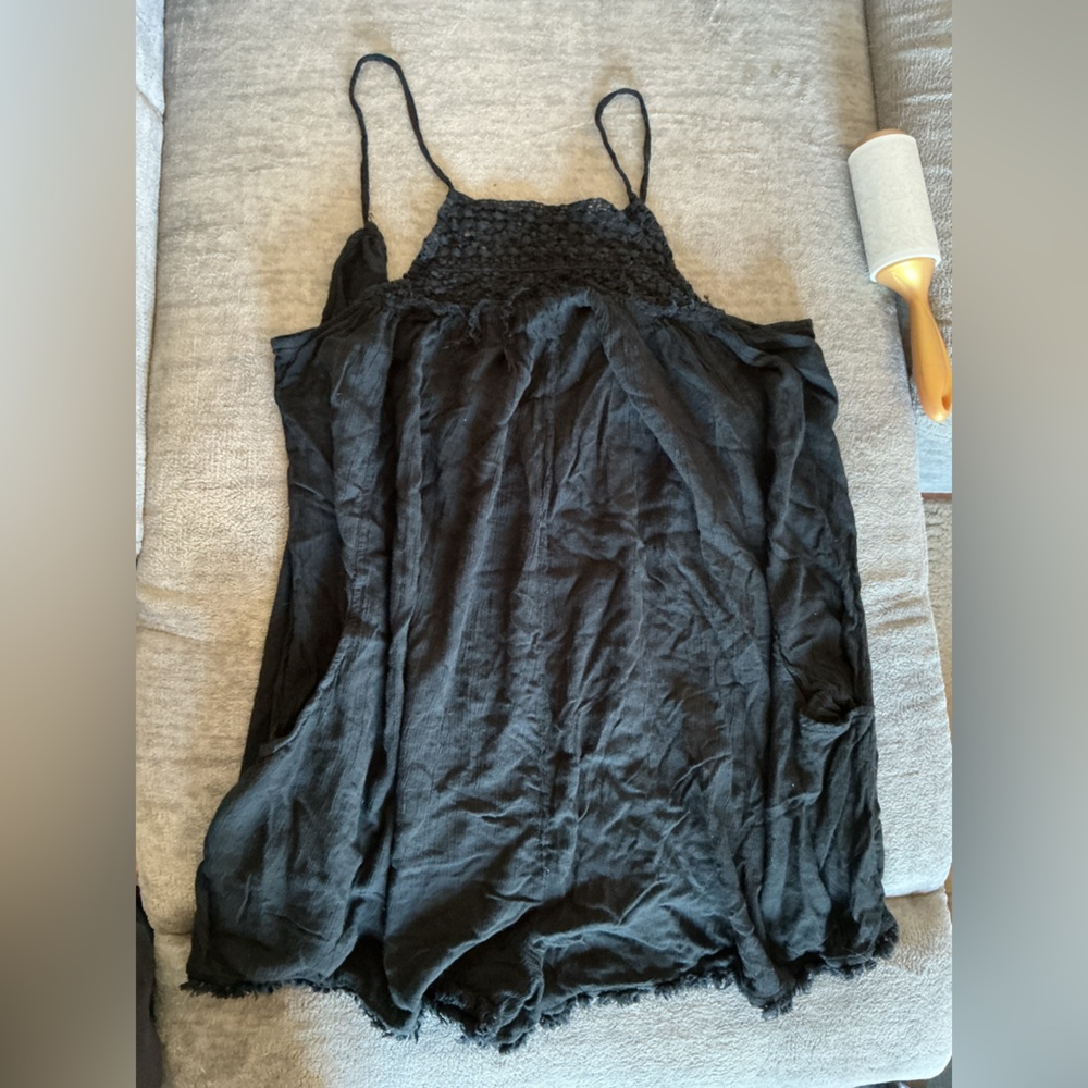 Aerie Black Smocked Romper – XS/S